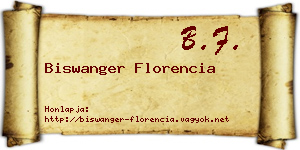 Biswanger Florencia névjegykártya